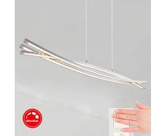 Briloner Leuchten - Lampadario a sospensione a LED, a intensitÃ variabile, 3 LED da 6 W, 630 lumen, in metallo color alluminio, 6 W, 1 x 1,2 mm (L x A)