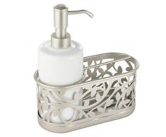 InterDesign Vine Dispenser Pompa di Sapone, Ceramica, Bianco, 8.25x21.59x0.2 cm