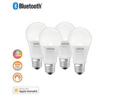 Osram Smart Plus Lampadina Luce Colorata, E27, Confezione da 4, led, regolare, plastica
