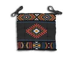 Soleil docre Aztec - Cuscino per Sedia, Poliestere, 40 x 40 x 5 cm, Colore: Grigio