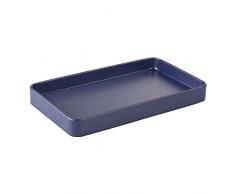 InterDesign Gia Vassoio Portasciugamani Ospiti per Bagno, Acciaio, Blu, 24.4x14.3x2.7 cm