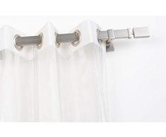 InCasa Bastone per Tende 31x12 mm Rettangolare, L. 280 cm. Senza Anelli in Acciaio Satinato â Completo