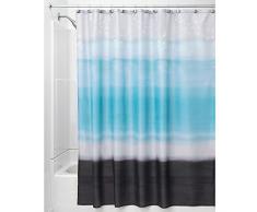 InterDesign Horizon Tenda Doccia, Tessuto, Blu, 180x0.2x180 cm