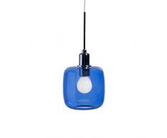 SP Light and Design Diva sospesione Singola, Struttura Cromo, Vetro Blu Lampada a Sospensione 4 W