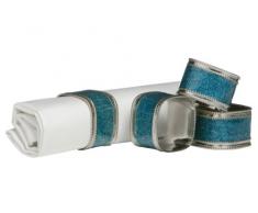 Premier Housewares Set di 4 anelli portatovaglioli con brillantini, colore: Turchese