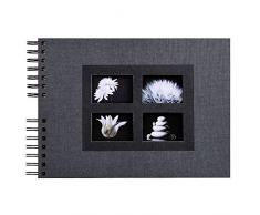 Exacompta 16241E Album Foto a Spirale 50 Pagine Nere Passion-32x22 cm, Nero, 32x22 cm