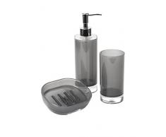 Excelsa Spa Set Accessori Bagno, Grigio, 3 Pezzi