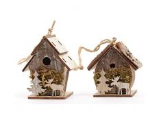 Decoris DEO4063411 - Casetta Decorativa, in Legno, 6 x 4 cm, Colore: Marrone