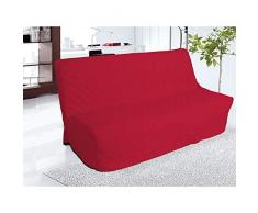 Soleil docre Fodera Divano clic-clac Trapuntata in Cotone Panama Rossa