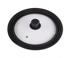 Xavax 00111545 Coperchio per pentole, esmalte, Nero, Trasparente, 20 cm