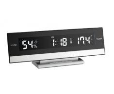 TFA-Dostmann 60.2011 Orologio da Tavolo Digital Table Clock Nero, Argento Rettangolare