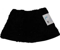 Cazsplash Lusso quadrante Mini Curvo Tappetino Doccia, in Cotone, Nero, 42Â x 26Â x 5Â cm