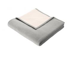 Bocasa Pure Nature Coperta, 180 x 220 cm, 50 % cotone e 50 % pura lana vergine, Argento