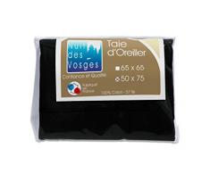 Nuit des Vosges 2106510 Cotoval Federa Cotone in Tinta Unita Nero 50 x 75 cm