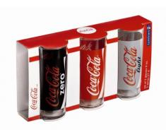 Luminarc - Set di 3 Bicchieri Mix Coca Cola: Original, Zero, Light