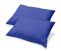 aqua-textil Classic Line Federa Set da 2 Cerniera Cotone 40 x 80 cm Blu Royal