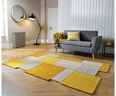 Flair Rugs Tappeto, Lana, Yellow, 120 x 180 cm