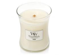 WoodWick candela profumata a clessidra media, Lino