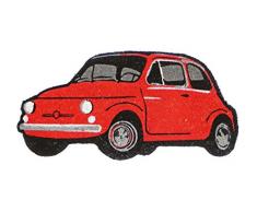 Fiat 500 FIDM02 Zerbino, Legno_Composito, Rosso, 80x40x2 cm