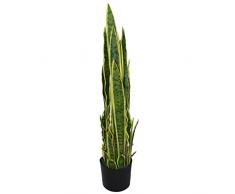 Leaf Sansevieria - Pianta Artificiale da Interni, 90 cm, Colore: Giallo e Verde