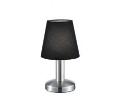 Trio Leuchten Trio 599600102 Lampada da Tavolo in Nickel Opaco, Paralume in Tessuto 40 W, 14x13x24 centimeters