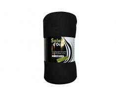 Soleil docre 511059 Coperta Matrimoniale in tinta unita POLAIRE nera 220 x 240 cm