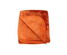 Amago 40024-32-2040 - Telo arredo/ Copriletto matrimoniale/ Copridivano in microfibra effetto cachemire, XXL, 220 x 240 cm, colore: Terracotta