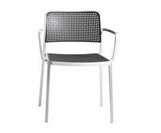 Kartell 5878/L2 Audrey Poltrona Indoor in Alluminio Lucidato, Nero