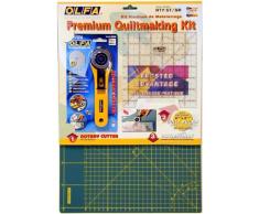 OLFA - Set con taglierina a Lama Rotante da 45 mm, Tappetino antitaglio e Righello per Quilting