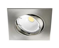 Wonderlamp W-E000011 Basic Basic - Kit di faretto da incasso quadrato, colore nichel, Portalampade incluso: GU10, Alluminio, 8 x 8 x 2 cm