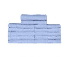 Go West 3190FBL Asciugamani Viso, Cotone, Confezione da 12, 500GSM, Blu