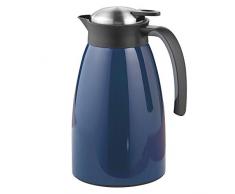 Esmeyer Glace - Caraffa Termica Glace, Contenuto 1,5 Litri, Doppia Parete in Acciaio Inox, laccatura Blu Scuro, Superficie Lucida, da Usare con Una Sola Mano
