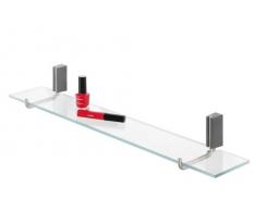 Tiger Cliqit Mensola, ABS, Acciaio Inox Spazzolato, Grigio Scuro, 60 x 7,9 x 11,4 cm