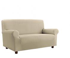 Italian Bed Linen PiÃ¹ Bello Copridivano bielastico Sagomato Tessuto a Struttura Liscia, Poliestere, Panna, 1 Posto, 75-120 cm