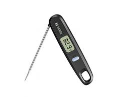 TOPELEK - Termometro Digitale da Cucina, Ultra Veloce, in Acciaio Inox, con Lettura istantanea, sonda Lunga, Ideale per Cibo, Carne, griglia, Barbecue, Latte e bagnomaria.