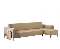Martina Home, Betta, copridivano per divani con Chaise Longue Braccio Destro Chaise Longue XL 280 CM Ecru