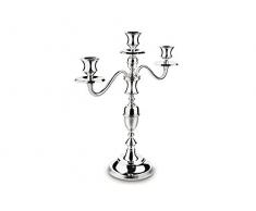 Bredemeijer Candelabro Victoria, con 3 lucignoli, in Lega di Zinco, Argento, 130x350x382mm