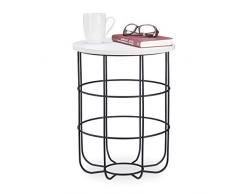 nero//oro Piano Rotondo Dorato in Vetro Tavolo Basso Gambe in Metallo acciaio Relaxdays Tavolino da Salotto 1 pz HxD 46,5 x 40 cm