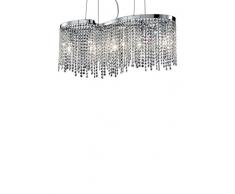 Ideal Lux AURORA SP5 Lampada a sospensione E14, Argentato, 65 x 140 cm