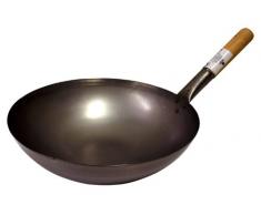 JADE TEMPLE, Padella Wok di Ferro, Colore Grigio, Ferro, Grigio, Diametro 35 cm