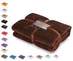 DecoKing- Coperta Matrimoniale in Microfibra, Pile Morbido, Tessuto, 220 x 240 cm, Marrone