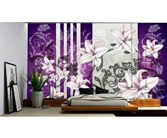 Delester Design 1203-P8 - Adesivo murale a Tema Floreale, Colore: Viola, Dimensioni: 254 x 368 cm