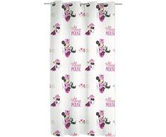 Disney Walt Tende a Velo Minnie, Poliestere, Bianco, Rosa, cm. 140x290