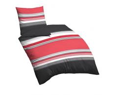 Castell Biancheria da Letto in Cotone makò Satinato MOD.60647, conformi a Ãko-Tex Standard 100, Satin, Rosso, 155 x 220 cm