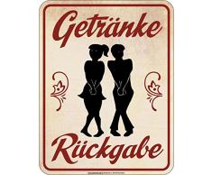 RAHMENLOS Targa di Metallo da Parete, Marrone, 17 x 22