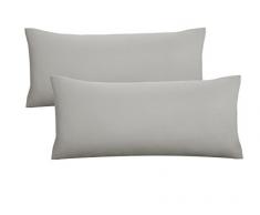 Biberna 0077144Â Jersey di federe in 100% Cotone con Cerniera, Confezione da Pezzi, 40Â x 80Â cm, Colore: Grigio, 27Â x 18Â x 3Â cm