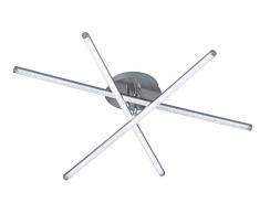 Reality Leuchten Lampada da soffitto Integriert, 8 W, Nickel Satinato, 80.7 x 80.7 x 12.5 cm