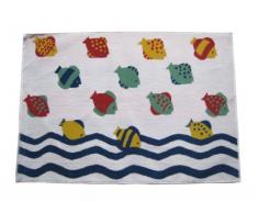 Opportunity 52N2100183 - Tappeto da bagno, Hawai, 90 x 60 cm, colore: Bianco/Blu/Rosa/Rosso/Giallo