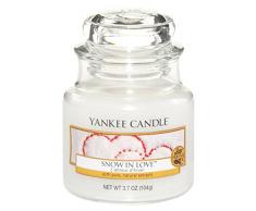 Yankee Candle 1249717E Snow in Love Candele in Giara Piccola, Vetro, Bianco, 6.4X6.2X8.6 Cm, fragranze naturali
