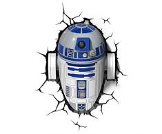 3D Light Fx 02063 Star Wars Ep7 R2D2 Lampada Led con Timer, Plastica, Multicolore, 28 x 17 x 34 cm, a pile